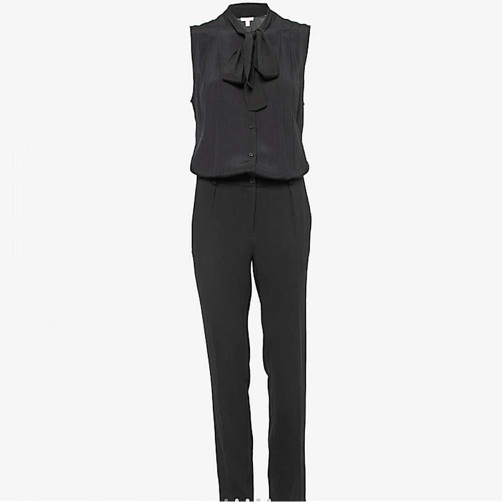 Burberry Brit jump suit 2 black tie front sleeveless pant one piece